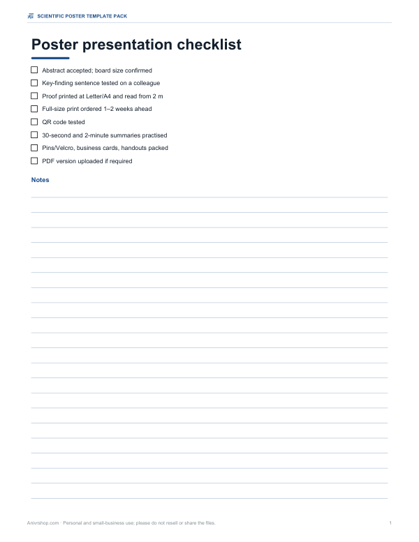 Preview of Poster Presentation Checklist